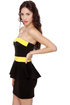 World Premier Strapless Yellow and Black Dress