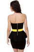 World Premier Strapless Yellow and Black Dress
