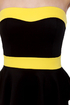 World Premier Strapless Yellow and Black Dress