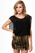 Starlet Letter Black and Gold Sequin Dress