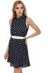 In the Spotlight Navy Blue Polka Dot Dress