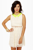 Pina Collar-da Cream Lace Dress