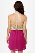 Back Beauty Taupe and Magenta Dress