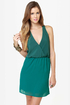 Back Beauty Teal Green Dress