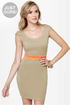 Rock Studdy Neon Orange and Beige Dress