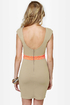 Rock Studdy Neon Orange and Beige Dress