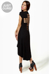 LULUS Exclusive Cross to Bare Black Midi Dress