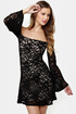 Ring My Bell Off-the-Shoulder Black Lace Dress