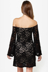 Ring My Bell Off-the-Shoulder Black Lace Dress