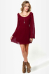Back in a Flash Burgundy Dress