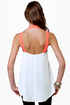 Pop and Lock Neon Coral and Ivory Tank Top
