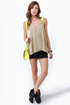 Pop and Lock Neon Yellow and Taupe Tank Top