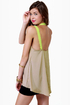 Pop and Lock Neon Yellow and Taupe Tank Top