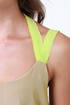 Pop and Lock Neon Yellow and Taupe Tank Top