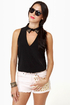 LULUS Exclusive Collared Queens Sleeveless Black Top