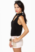LULUS Exclusive Collared Queens Sleeveless Black Top