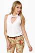 LULUS Exclusive Collared Queens Sleeveless Ivory Top