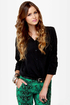 Listen to Your Heart Black Button-Up Top