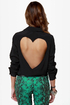 Listen to Your Heart Black Button-Up Top