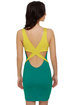 Lines in the Sand Criss-Cross Teal Dress