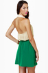 Game of Croquet Beige and Sea Green Halter Dress