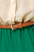 Game of Croquet Beige and Sea Green Halter Dress