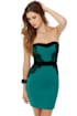 Utterly Irresistible Strapless Teal Dress