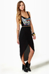 Tulip Season High-Low Black Skirt