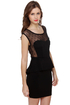 Flirt and Flutter Mesh Black Dress