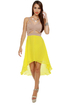 For Keeps Taupe and Yellow Dress