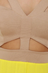 For Keeps Taupe and Yellow Dress