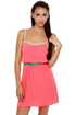 Weekend Forecast Belted Coral Dress