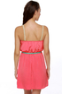 Weekend Forecast Belted Coral Dress