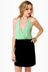Back Beauty Mint and Black Dress