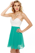 Ta-ra-ra Bustier! White and Turquoise Dress