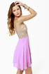 Ta-ra-ra Bustier! Taupe and Lavender Dress
