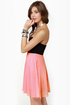 Ta-ra-ra Bustier! Black and Peach Dress