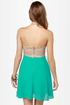 Ta-ra-ra Bustier! Taupe and Turquoise Dress
