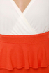 Highbrow and Low Cut White and Orange Dress