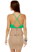 Highbrow and Low Cut Green and Taupe Dress
