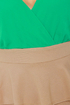 Highbrow and Low Cut Green and Taupe Dress