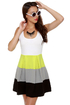 Color Bar Quartet Neon Yellow Color Block Dress