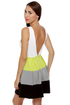 Color Bar Quartet Neon Yellow Color Block Dress