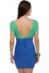 Ladies' Luncheon Mint and Blue Lace Dress