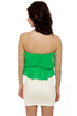 Time Flies Strapless White and Green Dress