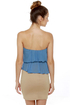 Time Flies Strapless Taupe and Blue Dress