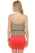 Time Flies Strapless Coral Red and Grey Dress