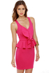 Savoy Ruffle Fuchsia Pink Dress