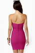 Get Low Strapless Fuchsia Dress