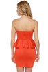 Charming Hostess Strapless Orange Dress